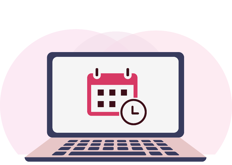 desktop computer with calendar schedule